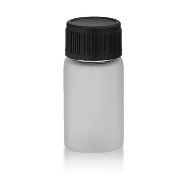 3ml Mini Glasflasche Klarglas schwarzer Verschluss
